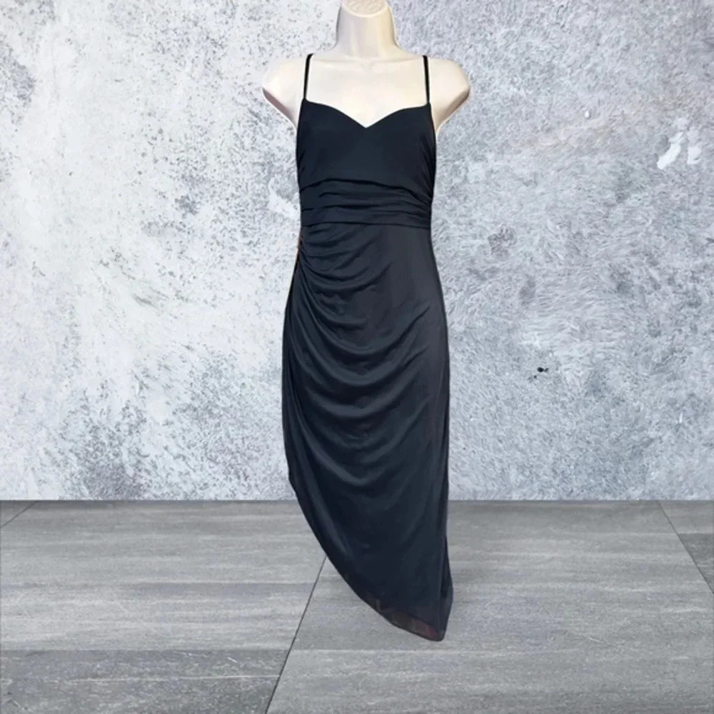 AZAZIE Kendall & Kylie Style: Lace-Up Back Mesh Midi Dress - NWT - Navy